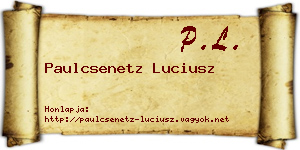 Paulcsenetz Luciusz névjegykártya